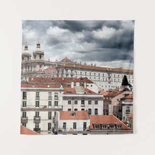 Tapiz Views of Lisbon city in the morning in a cloudy da