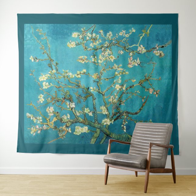 Tapiz Vincent Van Gogh Blossoming Almond Tree Floral Art (In situ (horizontal))