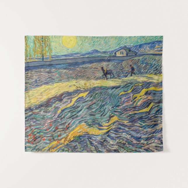 Tapiz Vincent van Gogh - Campo con agricultores arados (Anverso (horizontal))