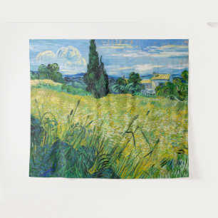 Tapiz Vincent van Gogh - Campo de trigo verde con ciprés