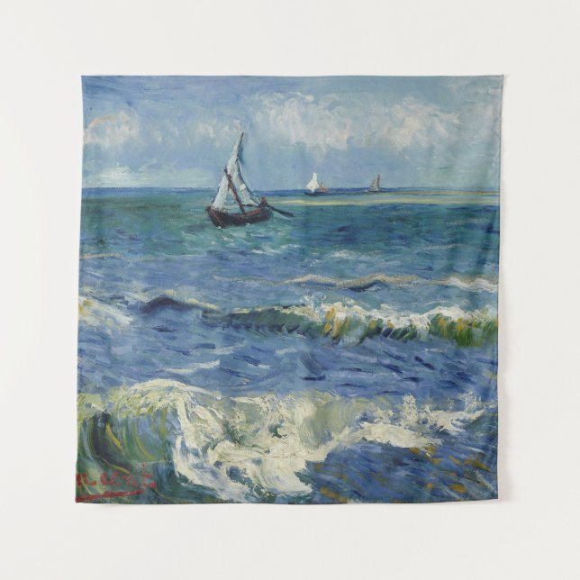 Tapiz Vincent Van Gogh - El paisaje marino de Saintes-Ma (Anverso)