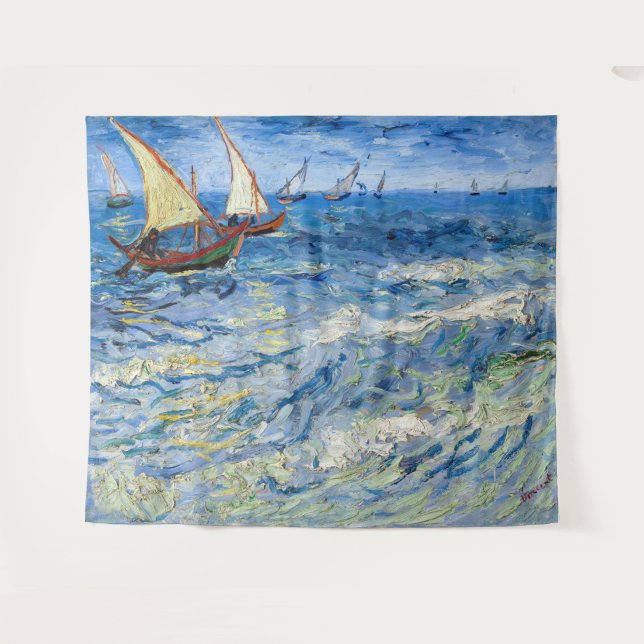 Tapiz Vincent van Gogh - El paisaje marino de Saintes-Ma (Anverso (horizontal))