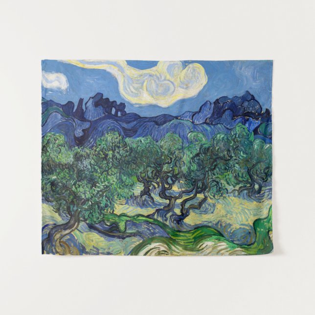 Tapiz Vincent van Gogh - Olivos con los Alpilles (Anverso (horizontal))