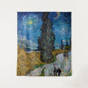 Tapiz Vincent van Gogh - Road with Cypress and Star