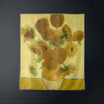 Tapiz Vincent van Gogh - Vase con quince girasoles<br><div class="desc">Vase con quince girasoles / Vase avec quinze tournesols - Vincent Van Gogh,  agosto de 1888 - Sunflowers 1888 versión para la boca (F454)</div>