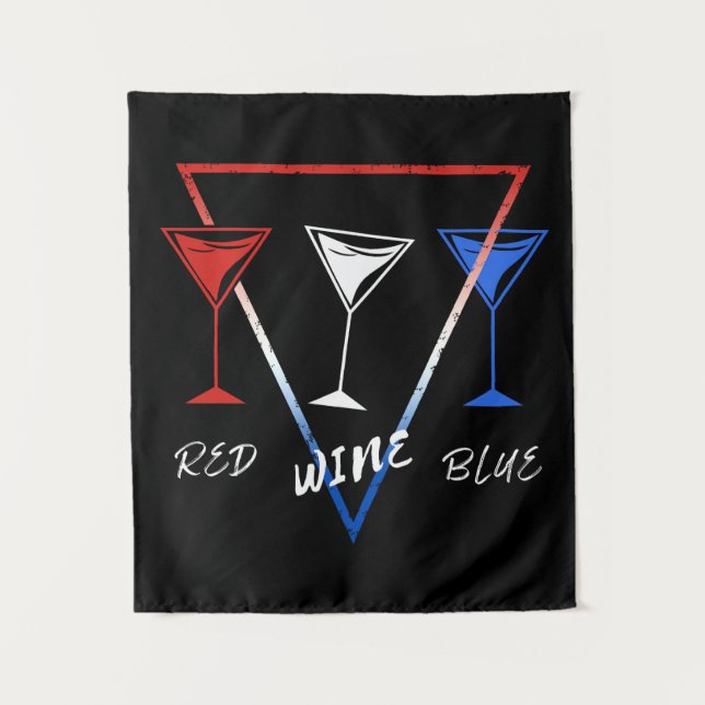 TAPIZ VINO ROJO AZUL 4 DE JULIO DÍA DE CELEBRACIÓN (Anverso)