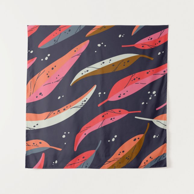 Tapiz Vintage autumn leaf seamless pattern background. C (Anverso)