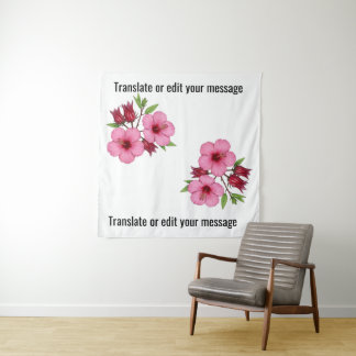 Tapiz Vintage Botanical Hibiscus Flower Roselle Floral A