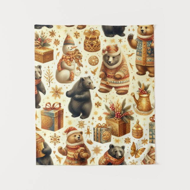 Tapiz Vintage Christmas Bear (Anverso)