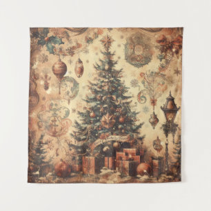 Tapiz Vintage Christmas Collage Tapestry