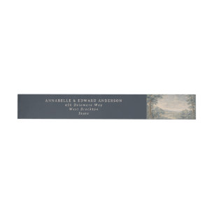 Tapiz vintage de boda toile azul elegante