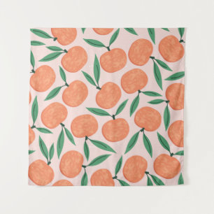 Tapiz Vintage de mandarinas: textura de fruta repetida.