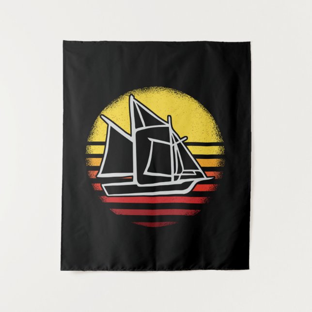 Tapiz Vintage del velero retro (Anverso)