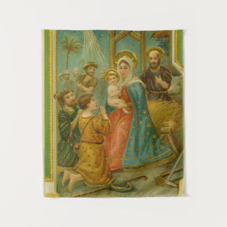 Tapiz Vintage Edwardian Era Nativity Christmas Card