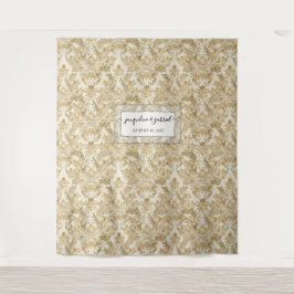Tapiz Vintage Elegant Gold Damask Wedding Photo Backdrop