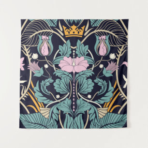 Tapiz Vintage floral, Art Nouveau, papel tapizado sin co