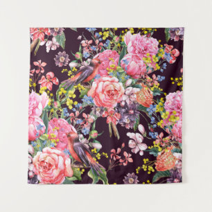 Tapiz Vintage floral fondo acuático sin foco con