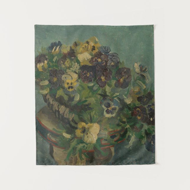 Tapiz Vintage Flowers Van Gogh Basket of Pansies (Anverso)