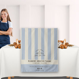 Tapiz Vintage French Stripes Bakery Logo Table Runner