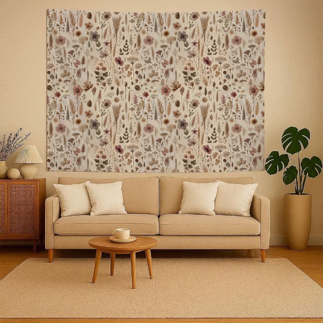 Tapiz Vintage Herbarium Pressed Flower Botanical (tapestry)