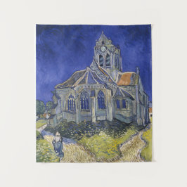 Tapiz Vintage La iglesia en Auvers-sur-Oise por Van Gogh
