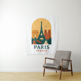 Tapiz Vintage Notre Dame Tapestry - Paris Cathedral Wall