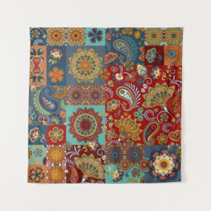Tapiz Vintage Paisley Mandala Colorido Parche