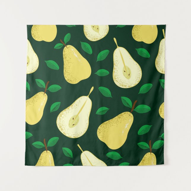 Tapiz Vintage Pear Botánico: Verde claro (Anverso)