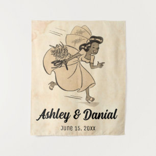 Tapiz Vintage Retro Funny Bride Boda estilo 50