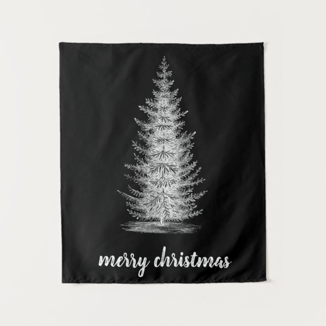 Tapiz Vintage rústica neutra de pichón alegre navidad (Anverso)