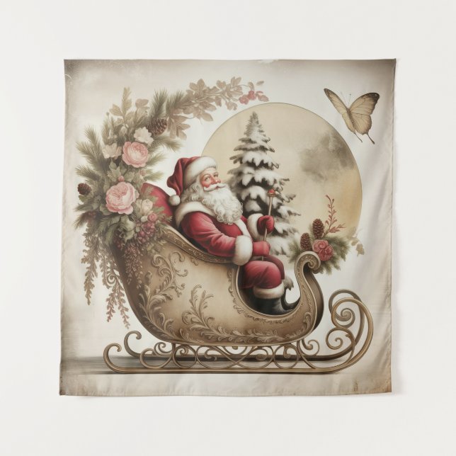 Tapiz Vintage Santa Tapestry (Anverso)