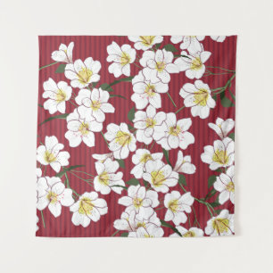 Tapiz vintage Seamless Pattern Hand Drake white garden f