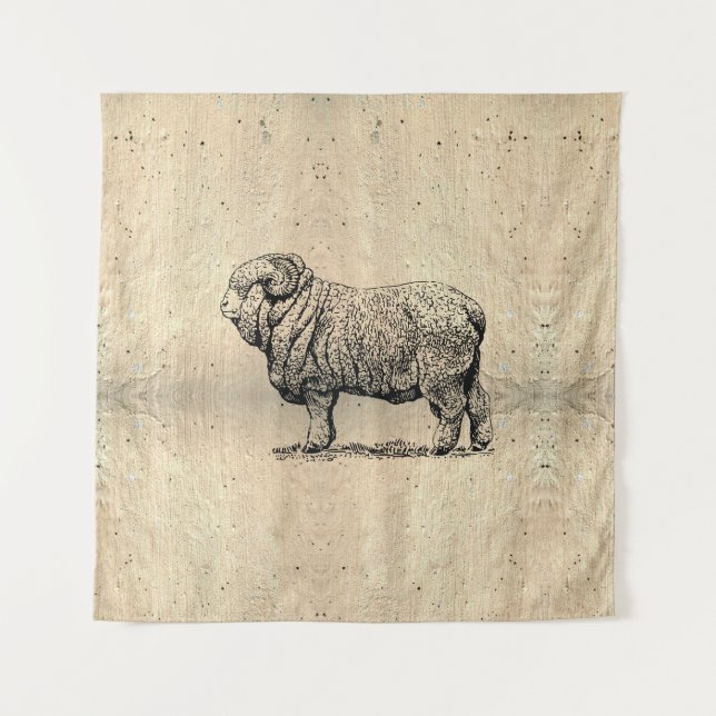 Tapiz Vintage Sheep (Anverso)