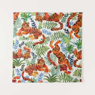 Tapiz Vintage Tiger Jungle Watercolor