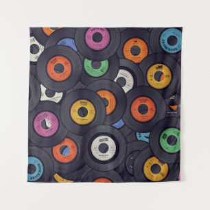 Tapiz Vintage Vinyl Records Fondo de música