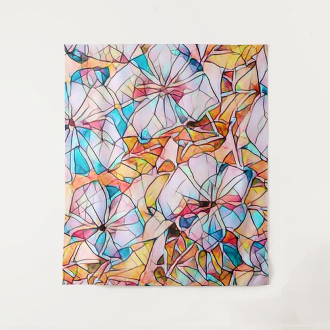 Tapiz Violetas de vidrio manchado (Anverso)