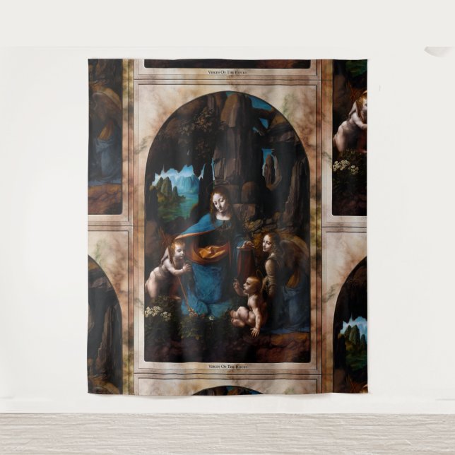 Tapiz Virgen de las Rocas de Leonardo da Vinci (Anverso)