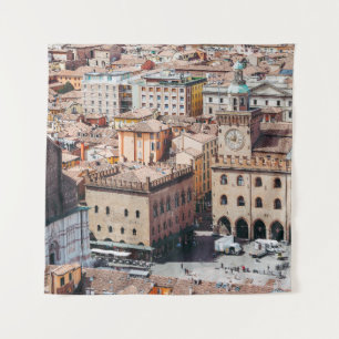 Tapiz Vista aérea de la Piazza Maggiore y San Petr