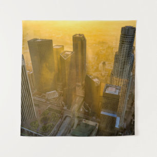 TAPIZ VISTA AÉREA DE LOS EDIFICIOS DE LA CIUDAD DURANTE 