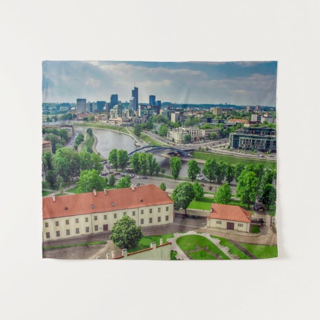 Tapiz Vista aérea de Vilna, Lituania (Anverso (horizontal))