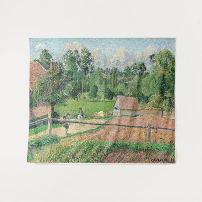 Tapiz Vista desde la ventana del artista Camille Pissarr (Anverso (horizontal))