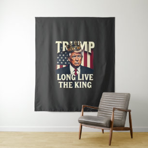 Tapiz Viva el Rey Pro Trump Patriótico