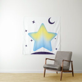 Tapiz Vivero caprichoso de estrellas y lunas en pasteles