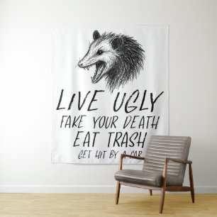 Tapiz Vivir Falso Falso Tu Muerte Comer Basura Graciosa 