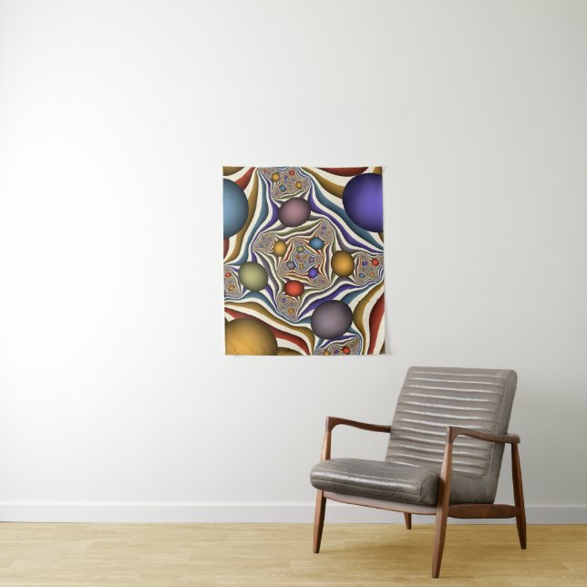 Tapiz Volando hacia arriba, colorido y moderno abstracto (In situ)