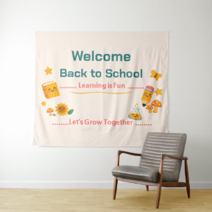 Tapiz Volver a la Escuela Cartel Decoración para el Aula