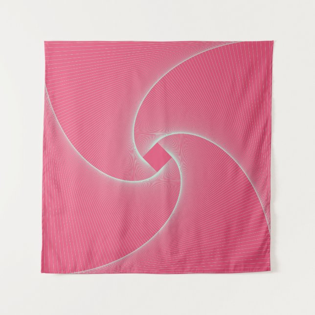 Tapiz Vórtice cuadrado, rosa terciopelo. (Anverso)