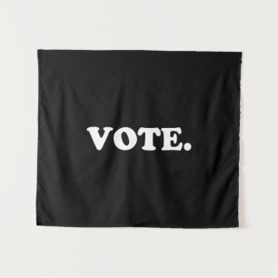 Tapiz "Votar" blanco negro