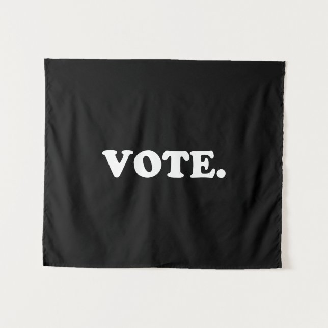 Tapiz "Votar" blanco negro (Anverso (horizontal))