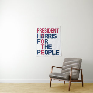Tapiz Votar por Harris Presidente del pueblo